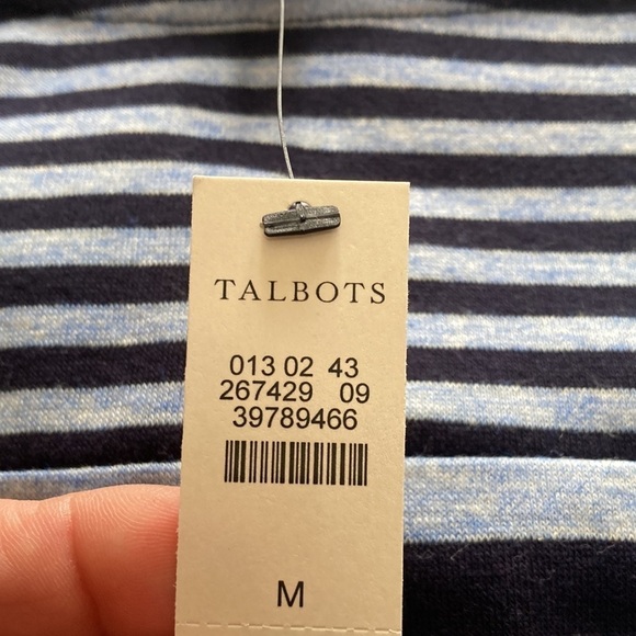 Talbots long sleeve blue striped top size M - Picture 3 of 6